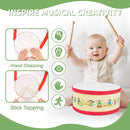 Kids Drum Set with Adjustable Strap: Toddler Musical Instrument for Ages 3-5, Wearable Drum Kit with Drumsticks, Educational Percussion Toy for Rhythm Music Development (Red) by TinyTreasures Baby Boutique