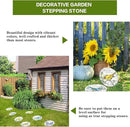 Sungmor 3PC Pretty Garden Stepping Stones, 9.5" Large Concrete Decorative Stones with Beautiful Pattern, Unique Outdoor Lawn Accents, Yard Walkway Flower Bed Wall Shelf Welcome Friends Decorations by CozyNest Decor