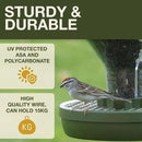 SWISSINNO No Mess Bird Feeder Davos Smart Birds - No Spill Bird Feeder for Outdoor - Mice & Rat Proof - Robust & Reliable for Hanging - Dual Food Chambers - Made in EU - Green by CozyNest Decor