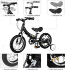 Balance Bike 2 in 1,The Dual Use of a Kids Balance Bike and Toddler Bike, for 2 3 4 5 6 7 Years Old -12 14 16 Inches with Training Theory, Brake, Pedal by TinyTreasures Baby Boutique