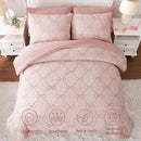 Full Size Comforter Sets with Sheets for Girls-7 Pieces Full Size Bedding Sets with Pink Comforter, Sheets, Pillowcases & Shams for Kids (Pink Diamond, 76" X 86") by TinyTreasures Baby Boutique