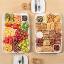 DELLING Large Serving Platter, 18" x 12.3" Serving Tray-Set of 2, White Platters for Serving Food, Serving Trays for Party, Fruit, Appetizer, Serving Trays for Entertaining at Parties and Weddings by CozyNest Decor