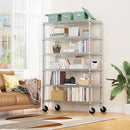 Steel Storage Shelving 6-Tier Utility Shelving Unit with Wheels, Steel Organizer Wire Rack for Home,Kitchen,Office,Garage,17.7" D x 47.2" W x 76.7" H by CozyNest Decor
