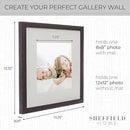 Sheffield Home 9 Piece Gallery Wall Frame Set, 12x12 Inch, Dark Oak by CozyNest Decor