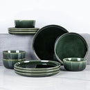GBHOME Ceramic Dinnerware Sets for 6, 18 Pieces Stoneware Plates and Bowls Sets, Reactive Glaze Dishes -Scratch Resistant, Dishwasher&Microwave Safe, Earth Green by CozyNest Decor