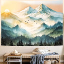 Delur Mountain Tapestry Boho Misty Sunset Forest Tree Tapestry Wall Hanging Sunrise Nature Landscape Psychedelic Headboard for Bedroom Living Room Home Decor (59.1" x 78.7") by CozyNest Decor