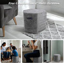 Hexagon Pouf Ottoman Stuffed with 2 Pockets & Handle, Comfort Corduroy Poufs, Non-Slip Foot Stool Storage Ottoman, Foam Floor Poufs Foot Rest for Couch, Bedroom (Gray) by CozyNest Decor