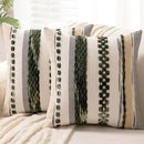 Boho Throw Pillow Covers 18x18 Set of 2 Christmas Decorative Cushion Case Striped Square Pillows Cover Chenille Pillow Cases Accent Neutral Pillowcase for Sofa Couch Bed,Dark Green by CozyNest Decor