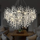 14-Light Modern Living Room Crystal Chandeliers,48" Round Silver Tree Branche Chandelier,Silver K9 Crystal Chandeliers for Dining Room,High Ceiling,Entryway、Foyer by CozyNest Decor