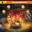 Solar Globe Lights Outdoor Waterproof-Solar Balls-Solar Garden Lights-Orbs for Outside 4 Pack Cracked Glass Ball for Lawn Patio Yard Backyard Decorations by CozyNest Decor