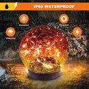 Solar Globe Lights Outdoor Waterproof-Solar Balls-Solar Garden Lights-Solar Orbs for Outside 2 Pack Cracked Glass Ball for Lawn Patio Yard Backyard Decorations by GreenHaven Gardens