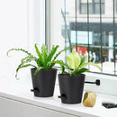 5 Pack 5 inch Self-Watering Pots, African Violets Planter with Drainage Holes and Reservoir, Black Plastic Planter for Indoor Outdoor Plants Flowers and Houseplants Black, 5 inch 5 pcs by GreenHaven Gardens
