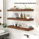 Heimlove 12" Deep Floating Shelves, 36 x 12 Inch Wall Mounted Long Floating Shelf with Invisible Brackets, for Home Decor, Bedroom, Kitchen, Living Room, Bathroom - 2 Pack, Walnut by CozyNest Decor