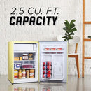 2.5 Cu. Ft. Compact Refrigerator, ENERGY STAR Certified Small Refrigerator, Single Door Mini Fridge with Freezer, R600a Refrigerant, IBCR25SUN , Sun Yellow by CozyNest Decor