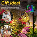 Solar Lights Garden Decorative, Solar Watering Can with Cascading Lights, Waterproof Metal Lantern with Fairy Shepherd Hook, Outdoor Decor for Yard, Patio, Lawn, and Pathway by GreenHaven Gardens