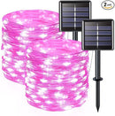 JMEXSUSS 2 Pack Solar Fairy Lights, 33ft 100 LED Pink Outdoor Waterproof, 8 Modes String Lights for Outside Garden Patio Party Decorations by GreenHaven Gardens