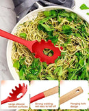 Kitchen Utensils Set, 13PCS Silicone Cooking Utensils, Heat Resistant Kitchen Utensil Spatula Set for Nonstick Cookware, Wooden Handles Kitchen Gadgets Tools Set (RED) by CozyNest Decor