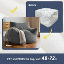 Oversized Bean Bag Chair for Adults, Giant Comfy Plush Boneless Bean Bag Couch with Filler for Kids - Reading Chair for Living Room, Bedroom & Dorm, Single Accent Chair Floor Lounger, Gray by CozyNest Decor