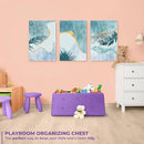Sorbus Storage Ottoman Bench – Collapsible/Folding Bench Chest with Cover – Perfect Toy and Shoe Chest, Hope Chest, Pouffe Ottoman, Seat, Foot Rest, – Contemporary Faux Suede (Purple) by CozyNest Decor