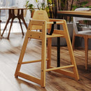 Foundations Neat Seat Wood Highchair for Restaurants, Easy to Clean, “No-tip” Feet, 3-point Safety Harness, Durable Hardwood, Small Footprint, Stackable (Natural) by TinyTreasures Baby Boutique
