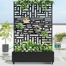 Casaphoria Metal Raised Garden Bed with Trellis and Wheels, 72"x47"x16" Planter Box for Climbing Plants, Vegetables & Vines, Features Drainage Holes and Privacy Screen, Black(Helen&Gerald) by GreenHaven Gardens
