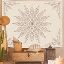 Fowocu Boho Floral Mandala Tapestry for Bedroom Aesthetic Bohemian Flower Wall Tapestry Beige Hippie Indian Extra Large Tapestries Wall Hanging for Living Room Dorm Decor 90 x 68 Inch by CozyNest Decor