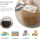 HIGOGOGO Round Stuffed Pouf Ottoman, Corduroy Poufs with High-Density Foam Filling, Furry and Fluffy Pouf Foot Stool Storage Ottoman, 20 X 15 Floor Poufs Foot Rest for Living Room, Brown by CozyNest Decor