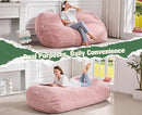 Hobestluk 5FT Bean Bag Chairs Adult Bean Bag with Portable Handle Comfy Large Bean Bag Lounge Chair with Removable Cover for Living Room Bedroom (Stripe Pink, 5FT) by TinyTreasures Baby Boutique