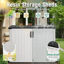 Greesum Outdoor Horizontal Storage Sheds 27 Cu.ft Resin Large Storaged Box Weather Resistance, Without Shelf, Easy to Assemble, Prefect for Garden, Patios, Backyards, White by GreenHaven Gardens