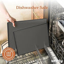 SMIRLY Plastic Cutting Board Set with Holder 3 Pieces, Non-Slip Dishwasher Safe Chopping Boards for Kitchen, Dark Grey by CozyNest Decor