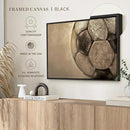 Elephant Stock Worn Soccer Ball Wall Art - Horizontal Framed Canvas - 1-Piece Living Room Wall Decor - Photography sports Canvas Print - Brown and Gray Decor for Wall - 13" X 9" by CozyNest Decor