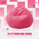 Hobestluk 3.5FT Bean Bag Chair Adult Bean Bag Chair Large Bean Bag Chair with Filler Included Teardrop Bean Bag with Removable Cover for Bedroom Living Room - (Large, Pink) by CozyNest Decor