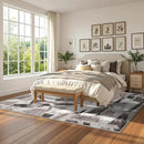 Modern Abstract 5X7 Area Rug for Living Room Bedroom Washable, with Non-Slip Rubber Backing Print Faux Wool Thin, Grey Throw Large Carpet for Kids Playroom Dining Room Pet & Child Friendly by CozyNest Decor