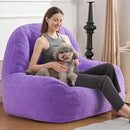 Homguava Bean Bag Chairs for Adults,Giant Beanbag Couch Adult Bean Bag Chair with Filler Included,Modern Lazy Sofa Comfy Chair for Living Room(Purple) by CozyNest Decor