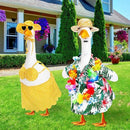 2 Set Hawaiian Luau Porch Goose Outfit for Lawn 23'' Plastic Goose Clothes Costume Summer Outdoor Decor(Bikini) by GreenHaven Gardens