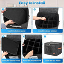 2-Layer Coffee Mug Storage Box with Dividers, Coffee Cup Storage Organizer with Zipper Lid and Handles, Stackable Mug and Cup organizer Service for 24 Coffee Mugs, Cups and Glasses, Dark Grey by CozyNest Decor