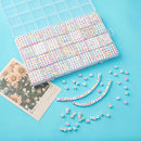 1400pcs Letter Beads, 6x6 mm Acrylic Alphabet Beads, Beads for Jewelry and Bracelet Making, in 28 Grid Box (White and Colorful) by TinyTreasures Baby Boutique