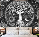 FORATER Tree of Life Tapestry Wall Hanging, Sun and Moon Aesthetic Wall Tapestry Black and White Tapestries Home Decor for Living Room Bedroom(53 x 61 Inch, Black and White) by CozyNest Decor