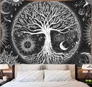 FORATER Tree of Life Tapestry Wall Hanging, Sun and Moon Aesthetic Wall Tapestry Black and White Tapestries Home Decor for Living Room Bedroom(61 x 82 Inch, Black and White) by CozyNest Decor