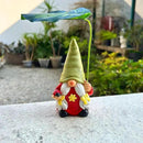Garden Female Gnome Statue Decoration with Leaf Umbrella, 6.5” Figurine Ornament for Indoor Outdoor Home Patio Yard Lawn, for Gnome Lovers & Garden Enthusiasts，Mom，Women by CozyNest Decor