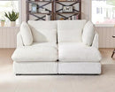 Oversized Modular Sofa, Extra Deep Cloud Corduroy Sectional Couch with Ottoman Chaise, Fluffy Corduroy 4 Seater Couch Bed for Living Room, Villa (Sofa Bed 4 Seater, Corduroy White) by CozyNest Decor
