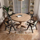 Rattan Dining Chairs Set of 4, Farmhouse Wicker Dining Chairs with Cane Seat Accent Armchair for Dining Room Kitchen Restaurant, Walnut by CozyNest Decor