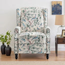 UIXE Floral Pushback Recliner Chair, Fabric Upholstered Armchair Push Back Accent Chair for Living Room, Rivet Trim Club Chair Home Theater Single Sofa Reading Seat - Bird by CozyNest Decor