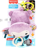 Fisher-Price Baby Stroller Toy Sing & Go Purple Monkey Musical Sensory Plush with Crinkle & Clackers for Newborns from Birth+ by TinyTreasures Baby Boutique