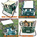 Gardening Tool Set, Stainless Steel 7-Piece Gardening Tools with Heavy-Duty Folding Stool and Detachable Canvas Tote Bag, Green and White, Ideal Gardening Gifts for Women and Men by GreenHaven Gardens