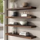 Floating Shelves for Wall, USA-Sourced Walnut Wood 36 Inch Long Wall Shelves Set of 2, Natural Wooden Wall Mounted Picture Ledge Shelf, Nursery Book Storage Shelf Kids Bookshelf, Display Shelf by TinyTreasures Baby Boutique