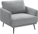 Oversized Accent Chair for Living Room Chairs Reading Arm Chair Comfy Modern Single Sofa Side Chairs with Metal Legs & Soft Cushion for Bedroom, Balcony,Waiting Room (Polyester, Grey) by CozyNest Decor