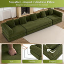 Convertible Sleeper Sofa Bed Set with Pillow, 4-in-1 Corduroy Folding Mattress Boneless Couch with Fixed-Shape Frame, Fold Out Floor Sofa Cama Lounge Couch for Living Room, Olive Green by CozyNest Decor