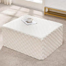Hobestluk Rectangle Ottoman Memory Foam Footrest for Couch with Removable Cover Large Floor Seating for Adults Ottoman Coffee Table for Living Room, Bedroom or Office (Plush White, Footrest) by CozyNest Decor