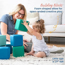 ECR4Kids SoftZone Patchwork Toddler Building Blocks, Foam Cubes, Contemporary, 12-Piece by TinyTreasures Baby Boutique